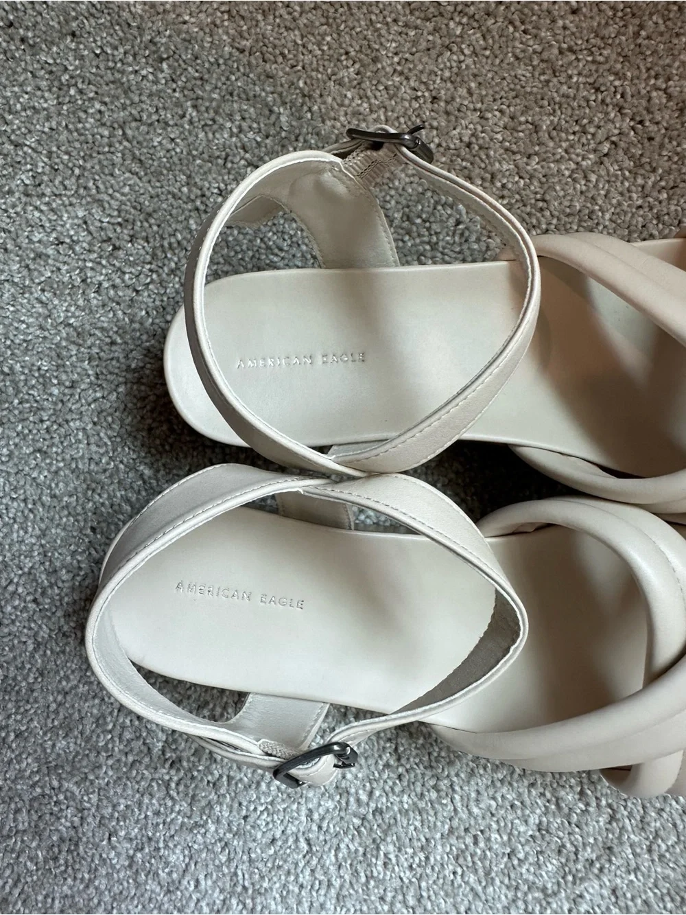 Women's Cream Strappy Ankle Strap Sandals - American Eagle